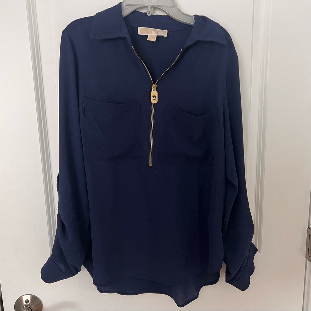 Michael Kors Women's Top with Gold Zipper